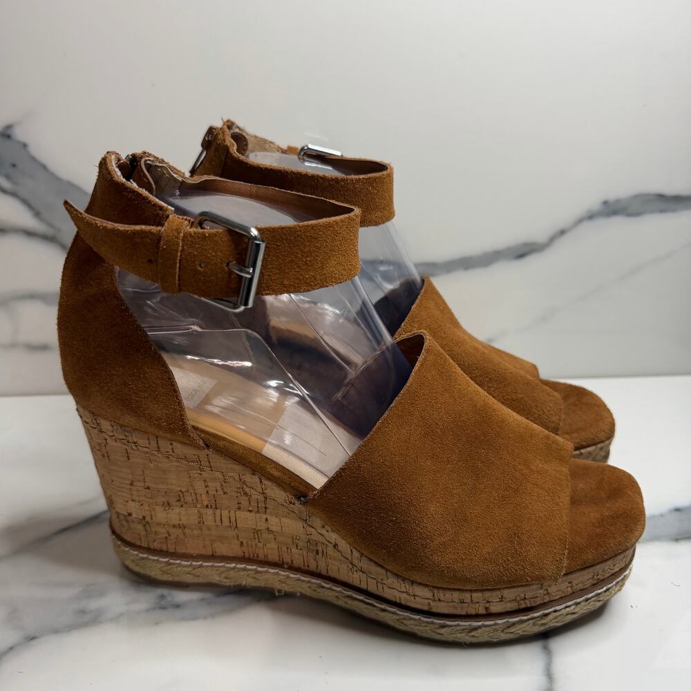 Dolce Vita Women's Brown Suede Otto Sandals Sz 10 Platform Wedge Festival Boho